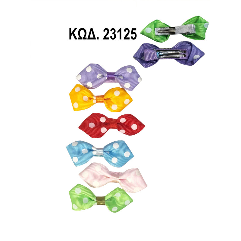 CLIP DOTTED BOW DESIGN HAIR PINS AND CLIPS