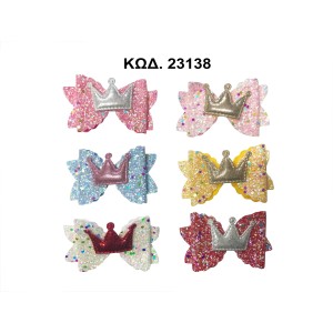 KIDS CLIP BOW GLITTER HAIR PINS AND CLIPS