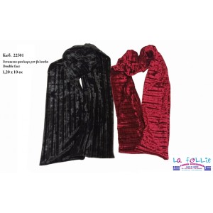 double-face velvet ribbed scarf 1,20x10cm SCARVES
