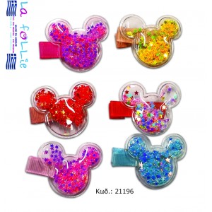 KIDS HEAD SIDE CLIP WITH GLITTER FILLING HAIR PINS AND CLIPS