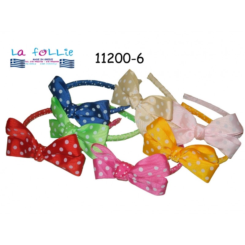 KIDS HEADBAND WITH DOTTED BOW HAIRBANDS