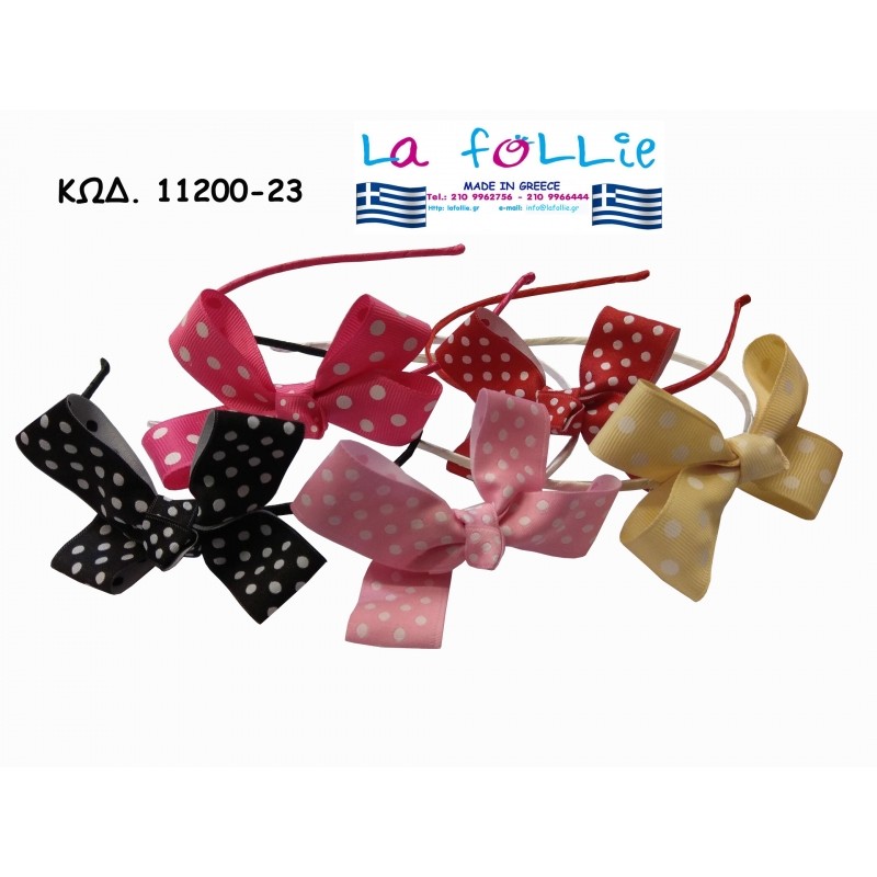 KIDS HEADBAND WITH DOTTED BOW HAIRBANDS