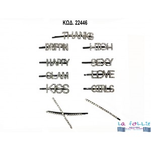 CLIP WITH WORDS HAIR PINS